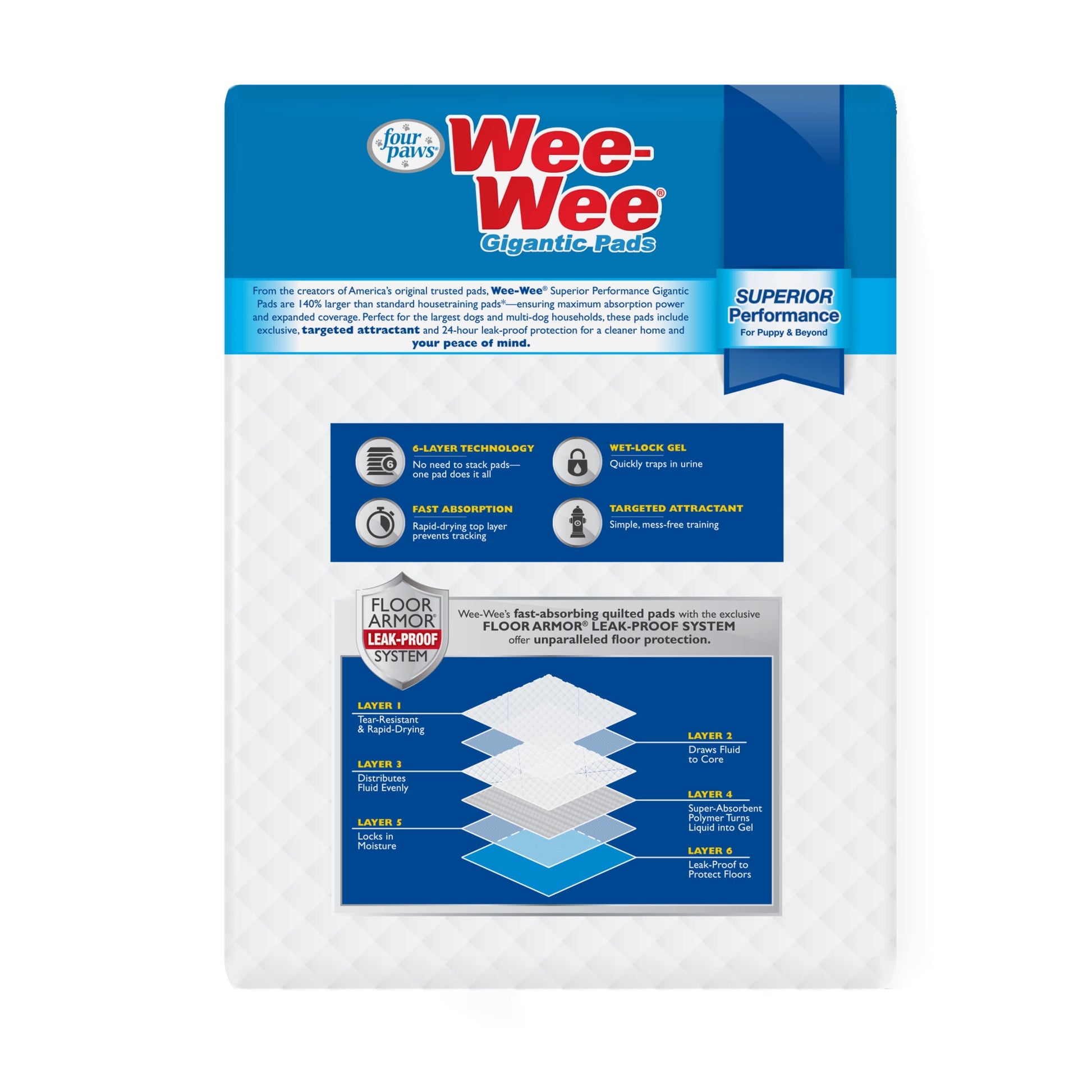 Wee Wee Gigantic Potty Training Dog & Puppy Pads, Pet Pee Pads, XXL 18 Count