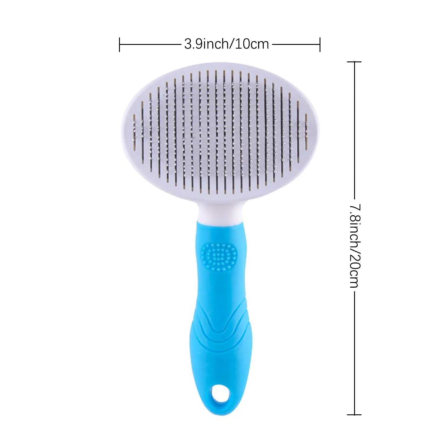 Dog & Cat Grooming Brush, Self Cleaning Slicker Brushes for Dogs Cats Pet Grooming Brush Tool Gently Removes Loose Undercoat, Mats Tangled Hair Slicker Brush for Pet Massage-Self Cleaning(Blue)