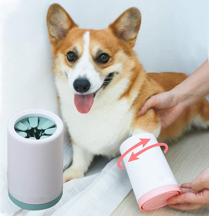 Dog Paw Cleaner - Portable Dog Paw Cleaner Foot Washer Cup for Small Medium Dogs and Cats Muddy Paw, Green S