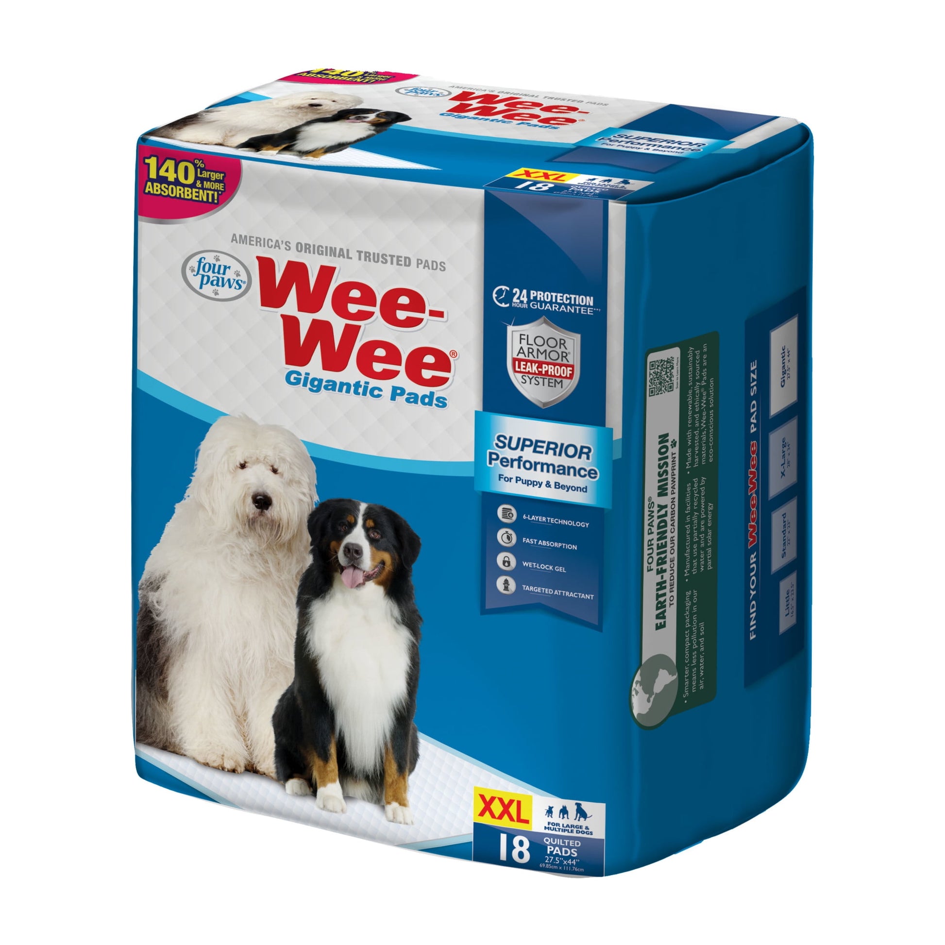 Wee Wee Gigantic Potty Training Dog & Puppy Pads, Pet Pee Pads, XXL 18 Count